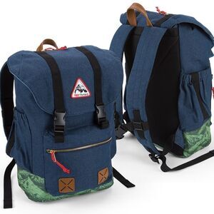 RARE NIKE TedX Portland Oregon Rare Backpack Blue Denim Red Mount Hood Graphic